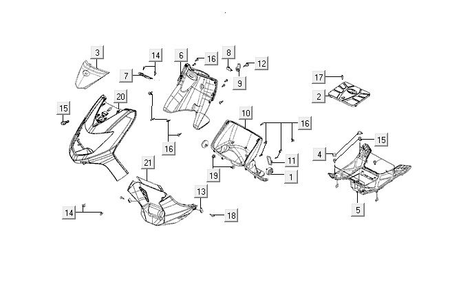Kappen - Beplating Kymco VP50 4-takt ACbruin metallic
