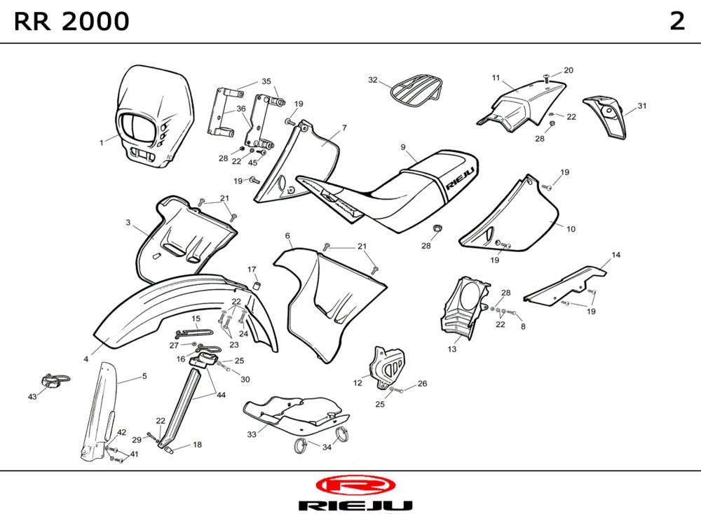 Kappen - Beplating Rieju RR castrol 2001 2-takt