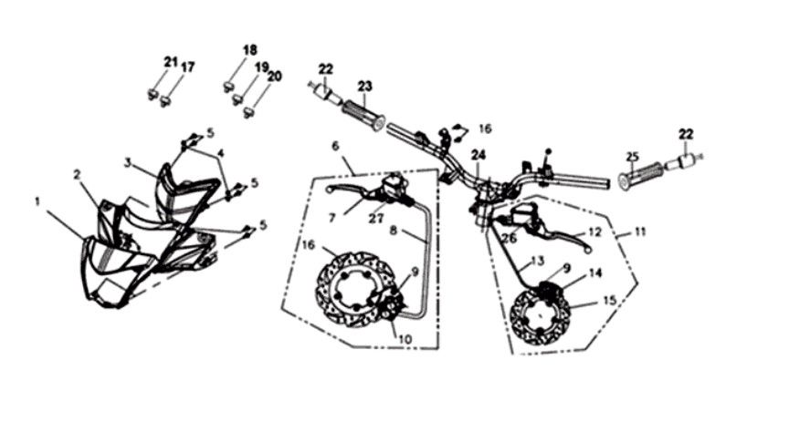 Stuurkap - Stuur - Remcilinder - Remschijf Sym Symphony ST Blue