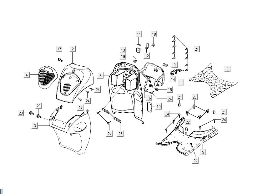 Kappen - Beplating voorzijde Kymco People 50 2-takt rood