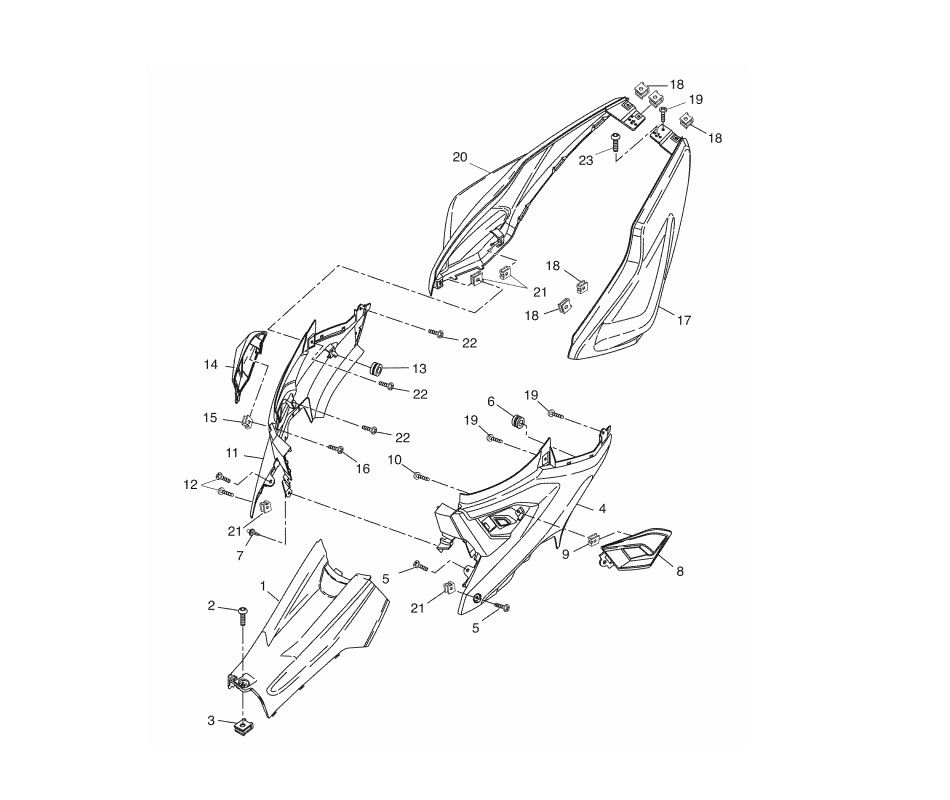 Kappen - Beplating Yamaha Aerox 50 2-takt LC 2013
