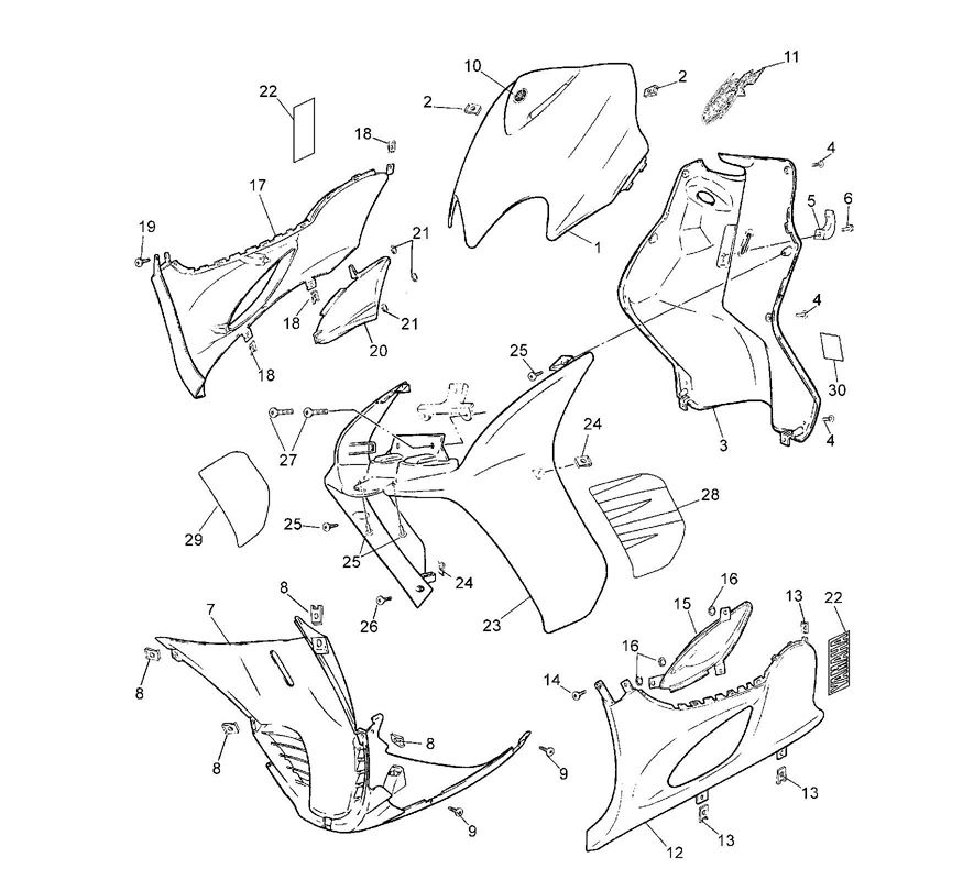 Kappen - Beplating Yamaha Jog-R 50 2-takt AC