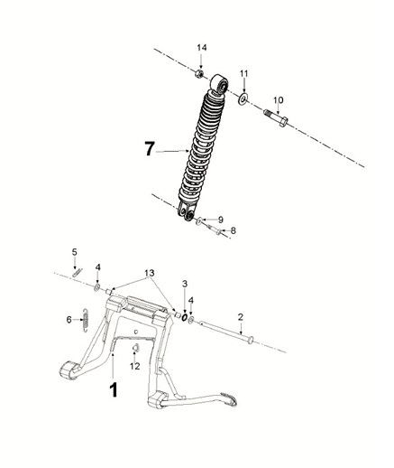 Kickstand - rear shock absorber Peugeot Speedfight 4 50i E5