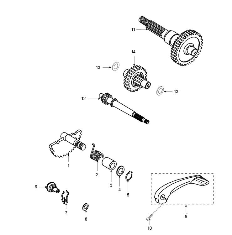 Kickstarteras - Kickstartpedaal - Tandwielen Peugeot Jet force C-tech 2-takt