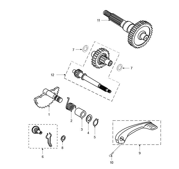 Kickstarteras - Kickstartpedaal - Tandwielen Peugeot Speedfight 2 50 2-takt AC Euro2