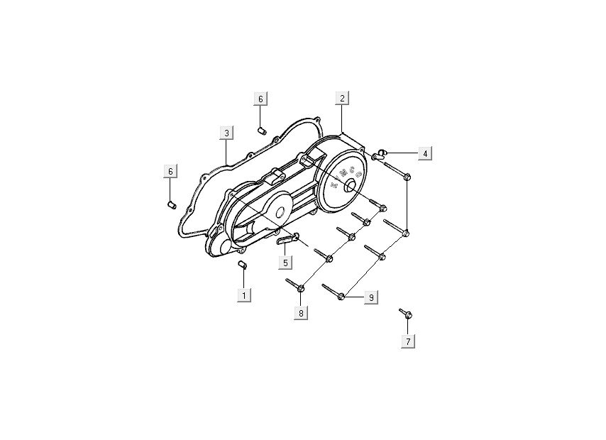 Carterdeksel Kymco DJ 2-takt Zilver