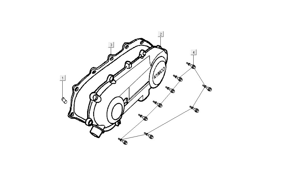 Carterdeksel Kymco Dink AC 2-takt Zilver