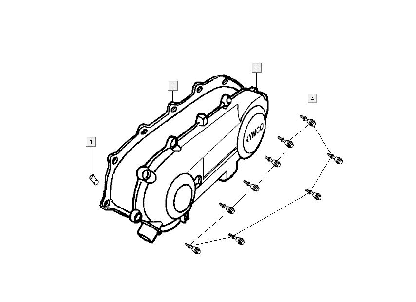 Carterdeksel Kymco Super9 50 2-takt AC oud model matzwart geel