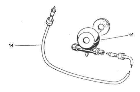Kilometeraandrijving - Kilometertellerkabel Puch Maxi