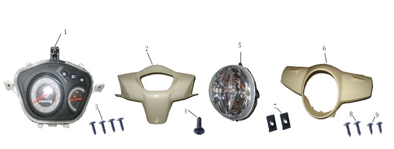 Kilometerteller- Koplamp - Stuurkappen Lintex HT50QT-39 4-takt