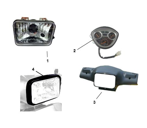 Kilometerteller- Koplamp - Stuurkappen Senzo RivaLux S 4-takt