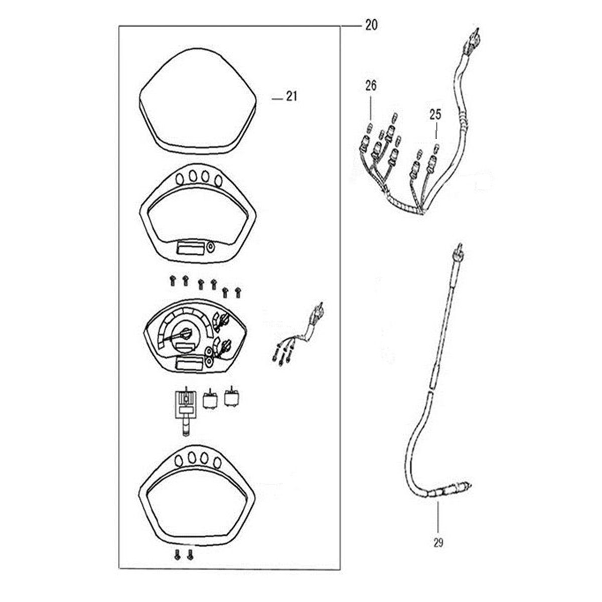 Kilometerteller - Cockpit - Kilometertellerkabel AGM VX50 flat mat antraciet