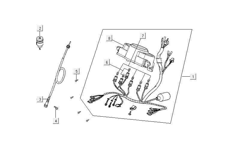 Kilometerteller - Cockpit - Kilometertellerkabel Kymco Agility 12' 4-takt rood