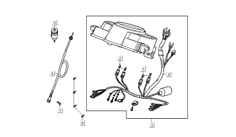 Kilometerteller - Cockpit - Kilometertellerkabel Kymco Agility FR 12