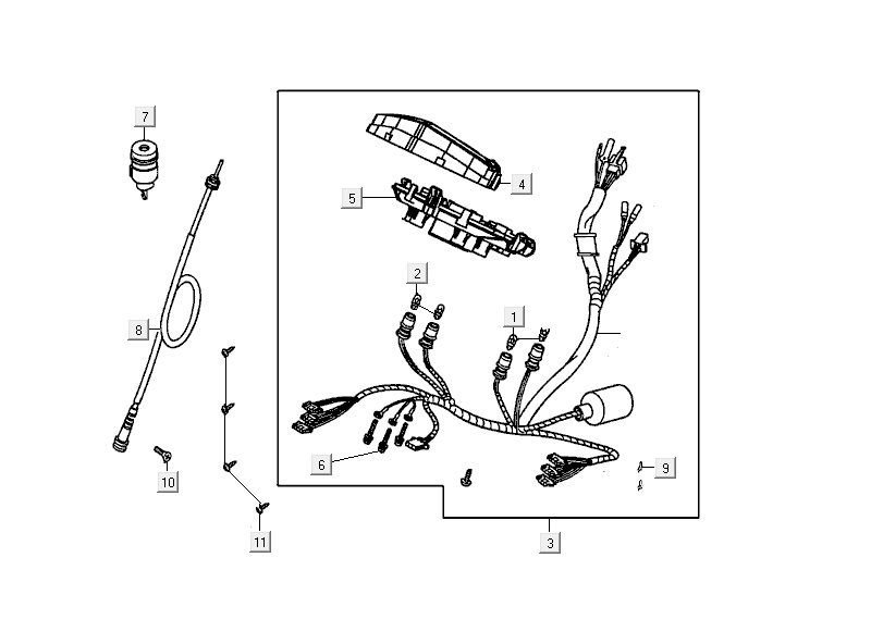 Kilometerteller - Cockpit - Kilometertellerkabel Kymco Carry 50i 4-takt Euro 4 wit