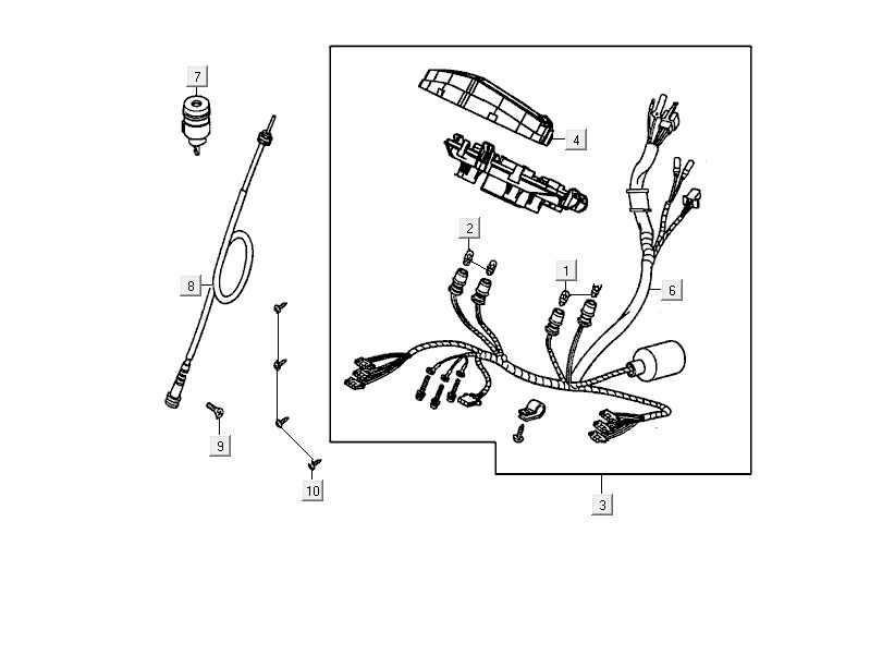 Kilometerteller - Cockpit - Kilometertellerkabel Kymco Delivery 4-takt wit