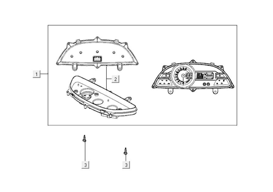 Kilometerteller - Cockpit Kymco Xciting 400i Geel