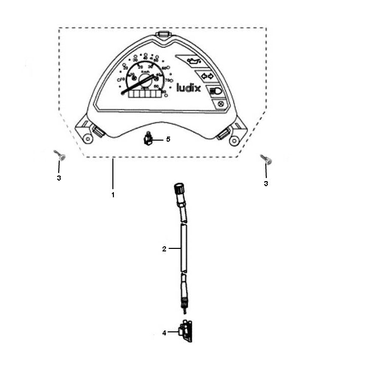 Kilometerteller - Cockpit - Kilometertellerkabel Peugeot Ludix pro 2-takt