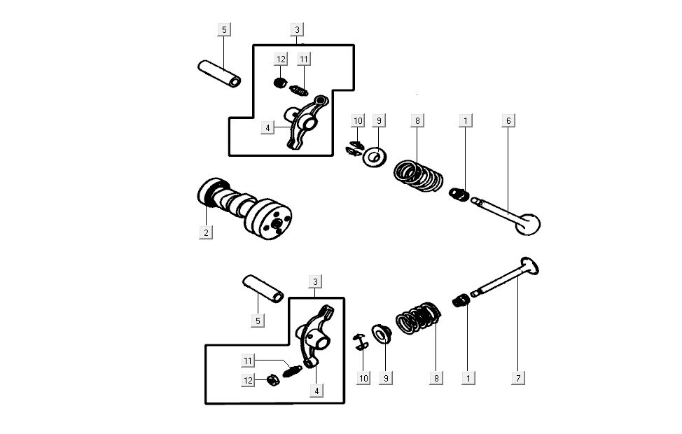 Nokkenas - Kleppen - Tuimerlaars Kymco K-Pipe 4-takt Wit