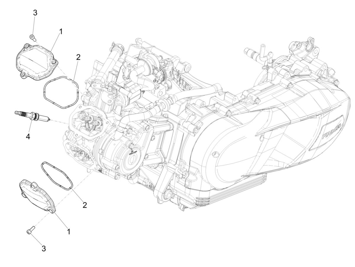 Kleppendeksel Vespa GTS 125 IE ABS Euro 4 2016-2018
