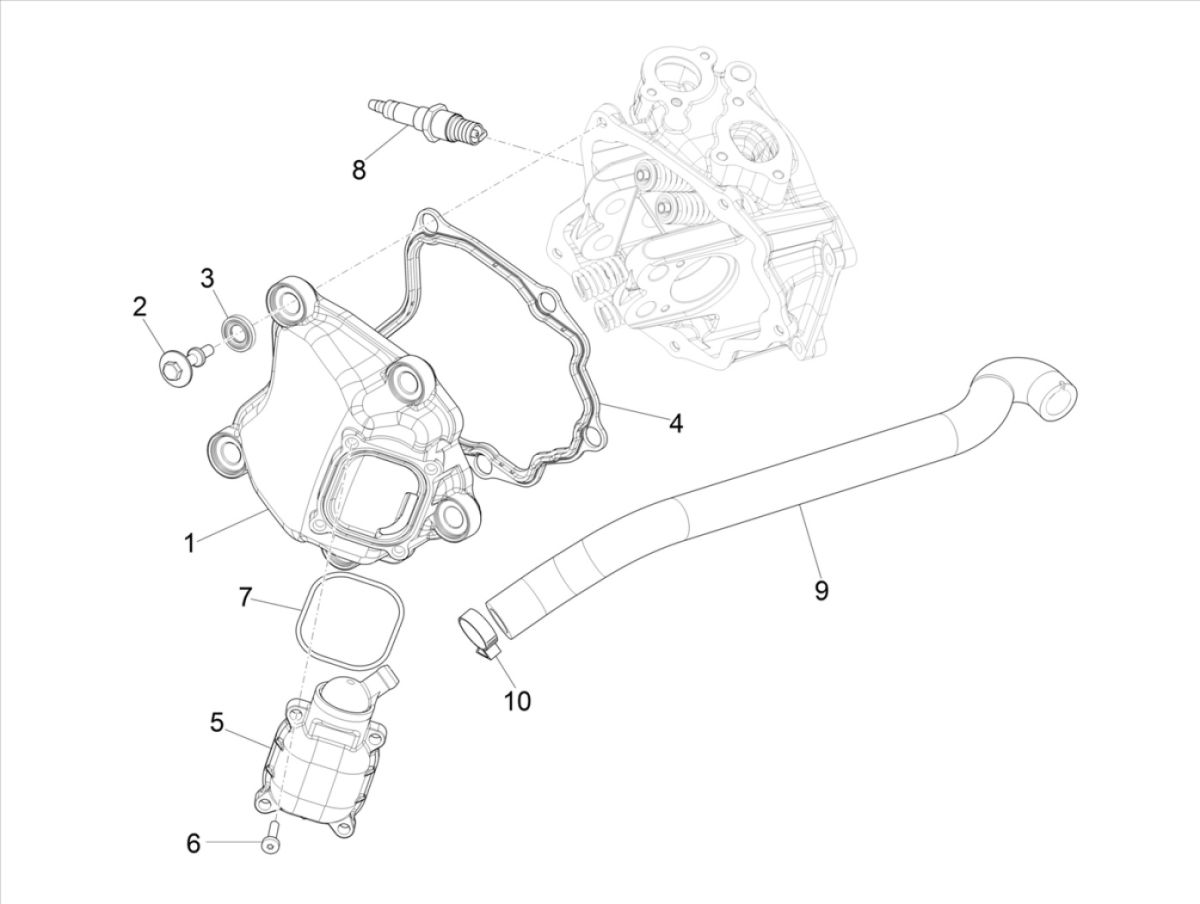 Kleppendeksel Vespa GTS 300 HPE 4V IE ABS Euro 4 2019