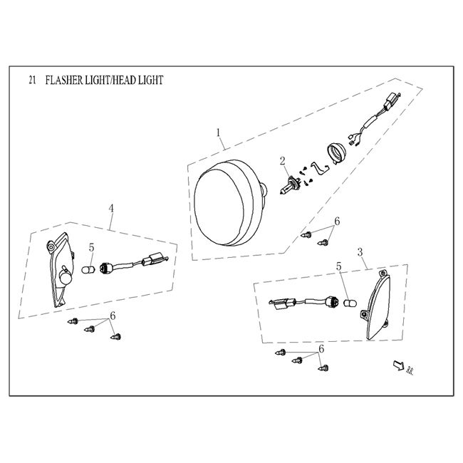 Knipperlichten achterzijde - Achterlicht AGM Retro 2013→ antraciet