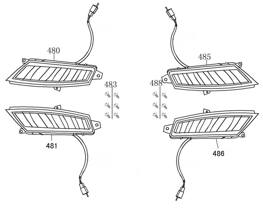 Knipperlichten Benzhou YY50QT-45A zwart