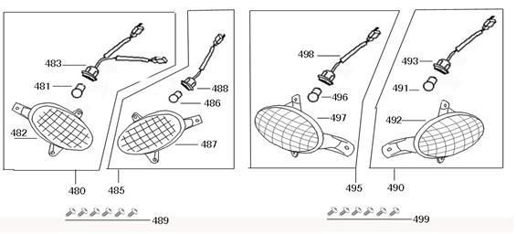 Knipperlichten BTC Legend rood