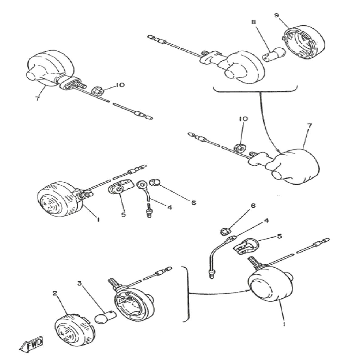 Knipperlichten Yamaha DT-50 MX