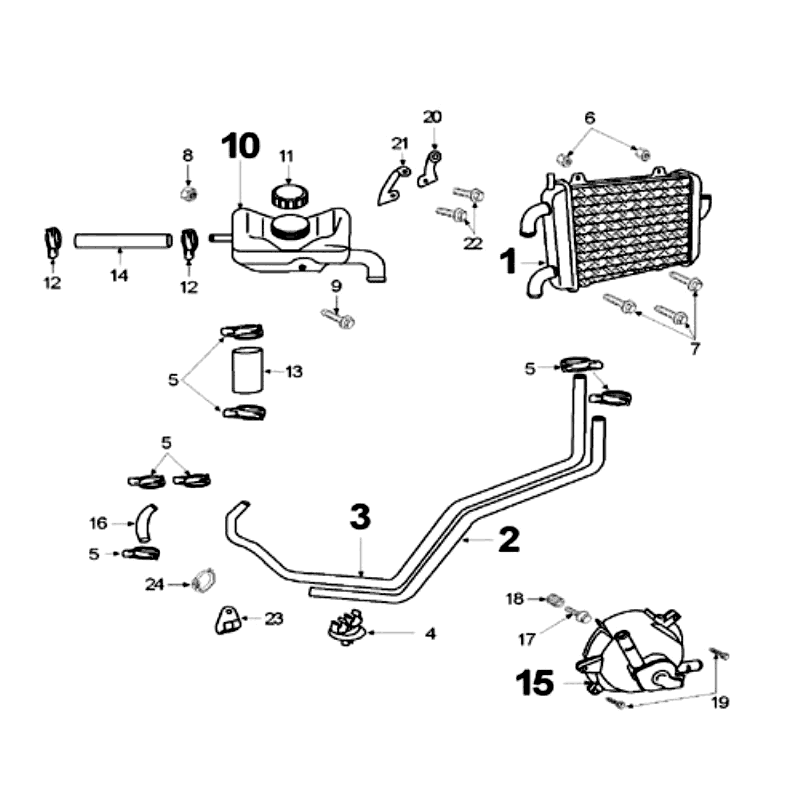 Radiateur - Koeling - Waterpomp Peugeot Speedfight 2 50 2-takt LC zilver