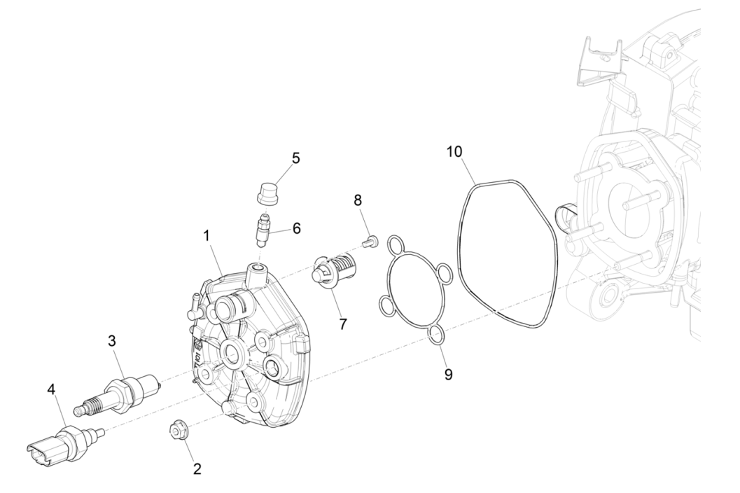 Cilinderkop - Bougie Piaggio NRG Power 50 2-takt LC Euro 4