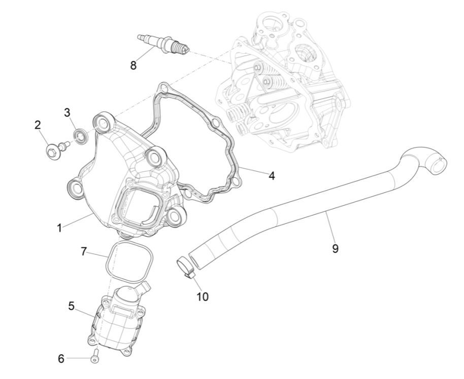 Kleppendeksel - Bougie Piaggio MP3 300 HPE / 300 HPE Sport ABS Euro 5 2020-2022