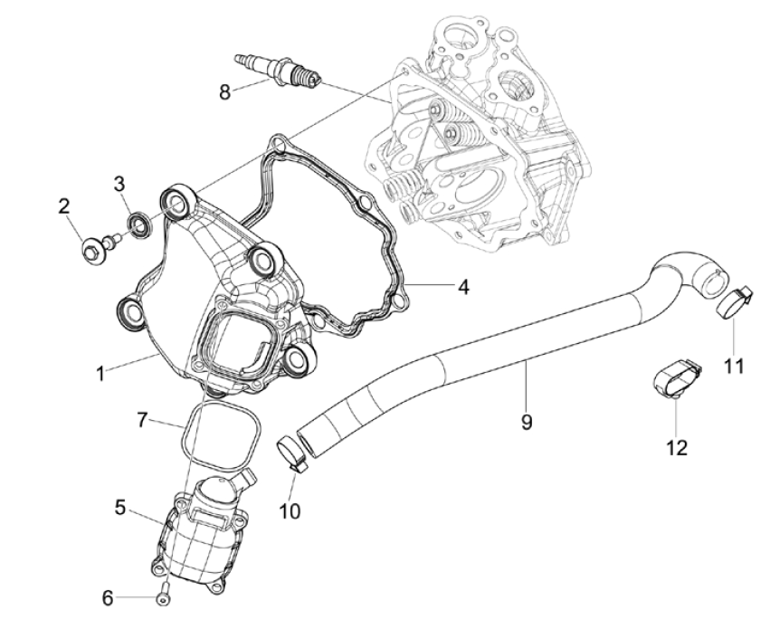 Kleppendeksel - Bougie Piaggio Beverly 125 RST 4V Euro 3 2010-2015