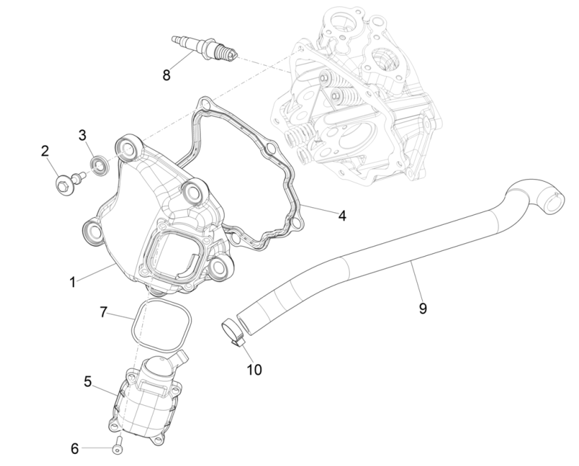 Kleppendeksel - Bougie Piaggio Beverly 300 HPE 4V ABS Euro 5 2021-2022