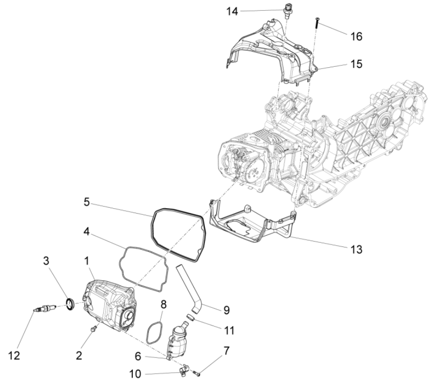 Kleppendeksel - Bougie Piaggio Fly 125 IE 4-takt 3V Euro 3