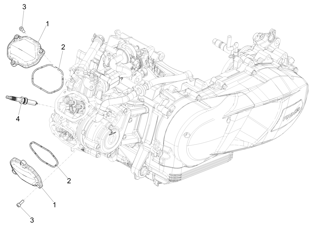 Kleppendeksel - Bougie Piaggio Medley 150 IE ABS Euro 4 2016-2020