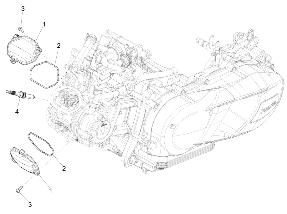 Kleppendeksel - Bougie Vespa GTS 125 IE ABS Euro 4 2019