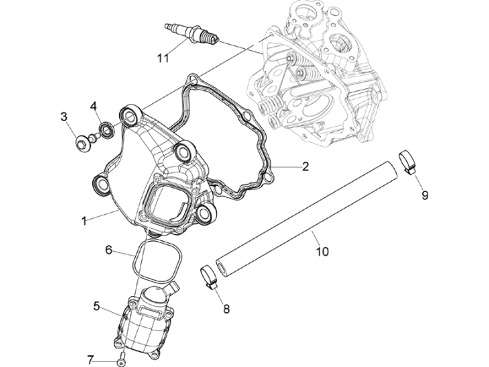 Kleppendeksel - Bougie Vespa GTS 250 ie 2005-2016 (zonder ABS)