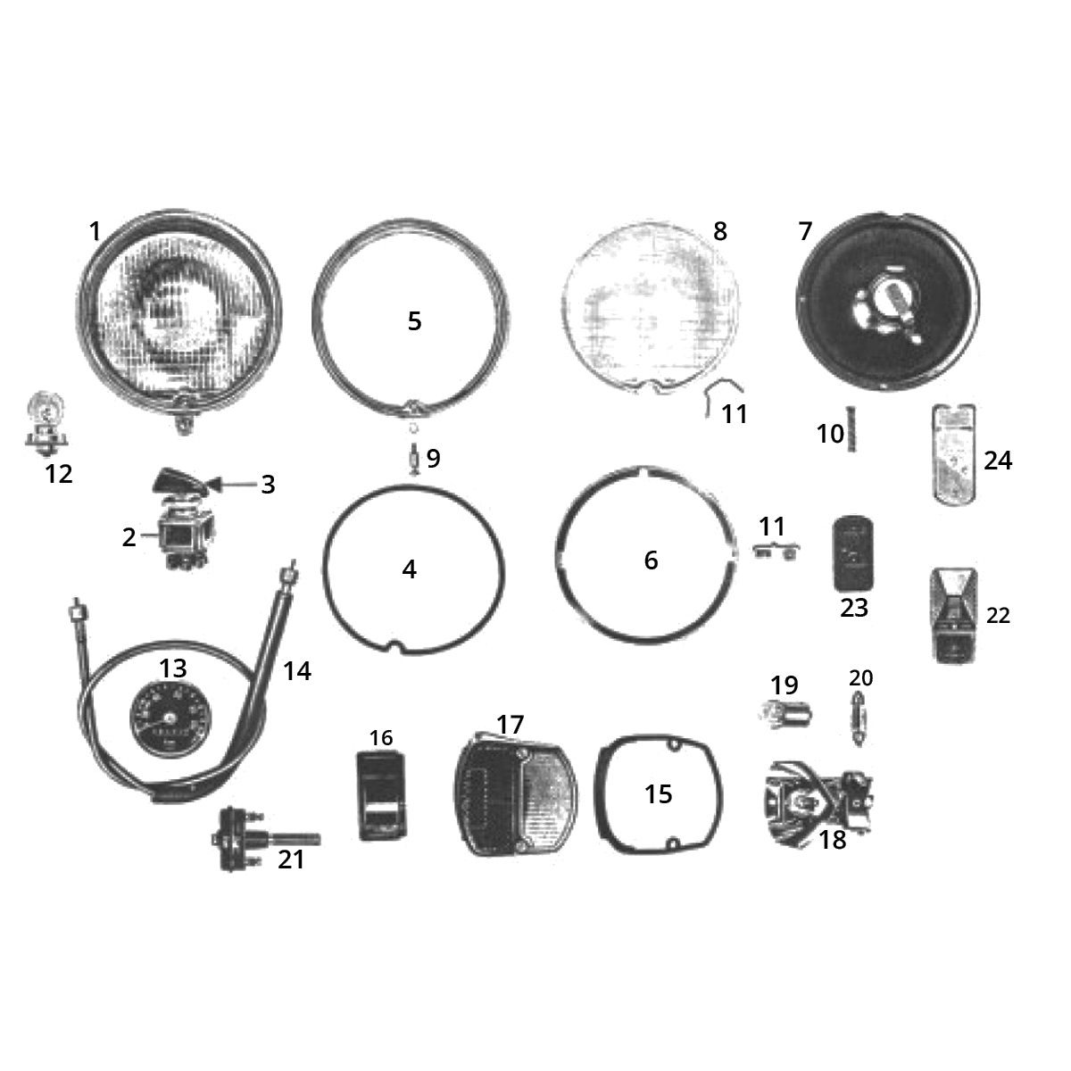 Koplamp - Achterlicht Zundapp C50 Sport 517-21L0