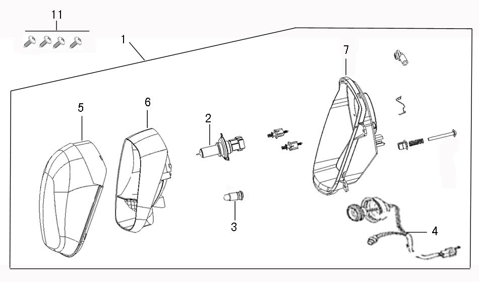 Koplamp Benzhou ZN50QT-36 champagne