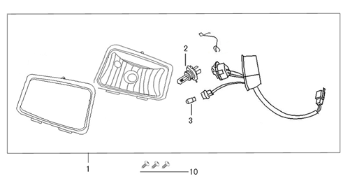 Koplamp China Classic S rood
