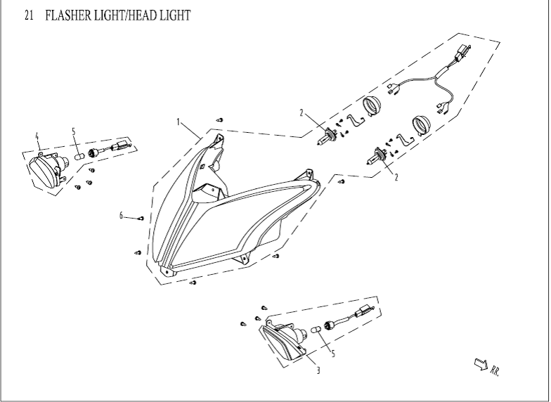 Koplamp China Venom wit
