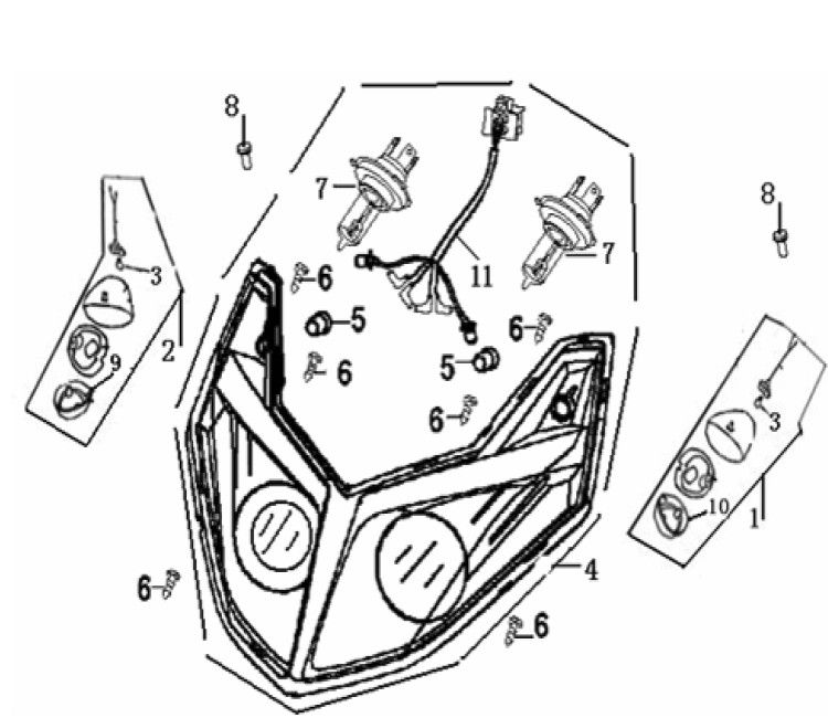 Koplamp Generic Xor Williams 50 2-takt 2009