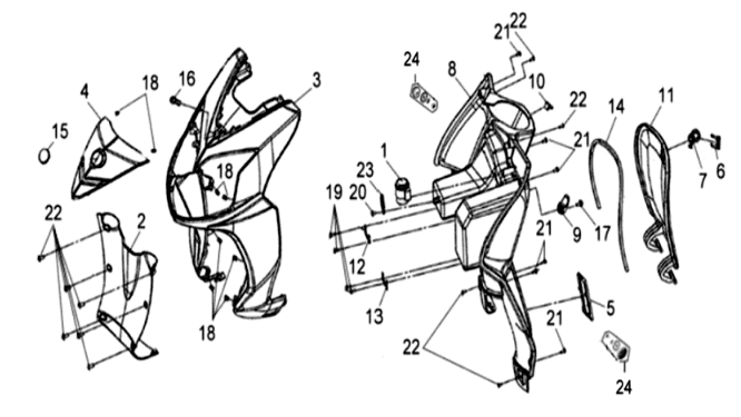 Koplamp/ knipperlichten Sym Symphony SR 50 Zilver (S880S)