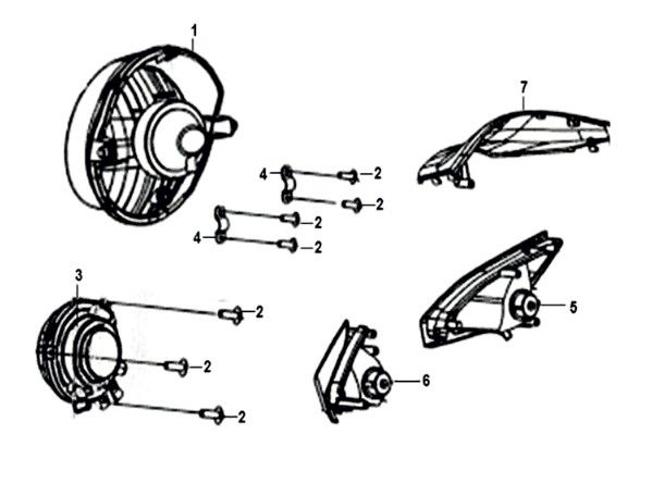 Koplamp KPL. Sym Crox 50 E4 WHITE/GRAY (WH-8018P/GY-7450U)