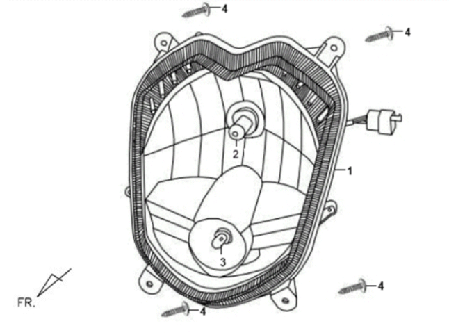 Koplamp KPL. Sym X'PRO 125