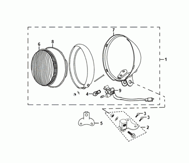 Koplamp Sym Allo Euro 4 (BK-5560S) Bright Black