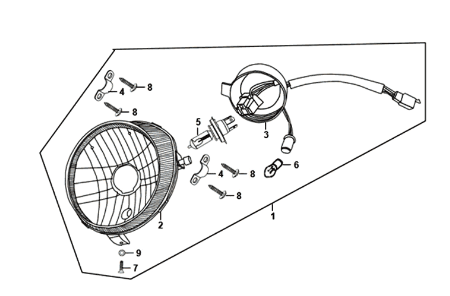 Koplamp Sym Fiddle II Euro 4