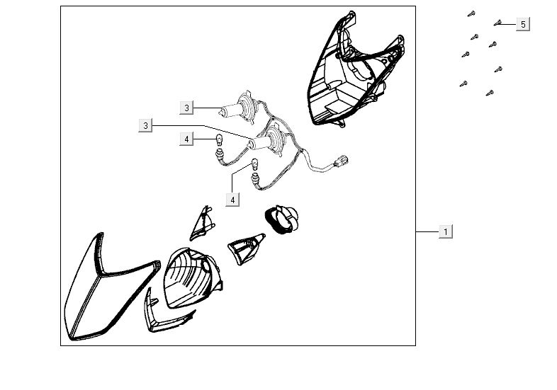 koplamp Kymco Agility RS 4-takt rood
