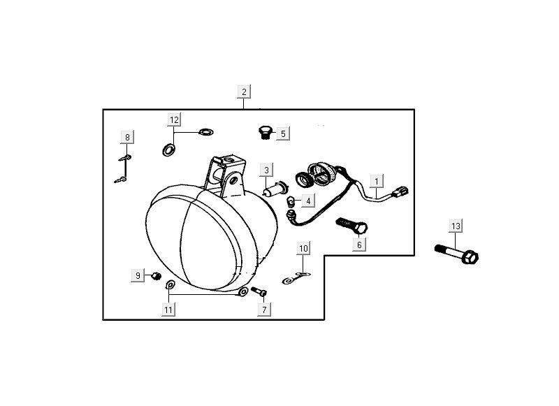 Koplamp Kymco Carry 50i 4-takt Euro 4 glans zwart